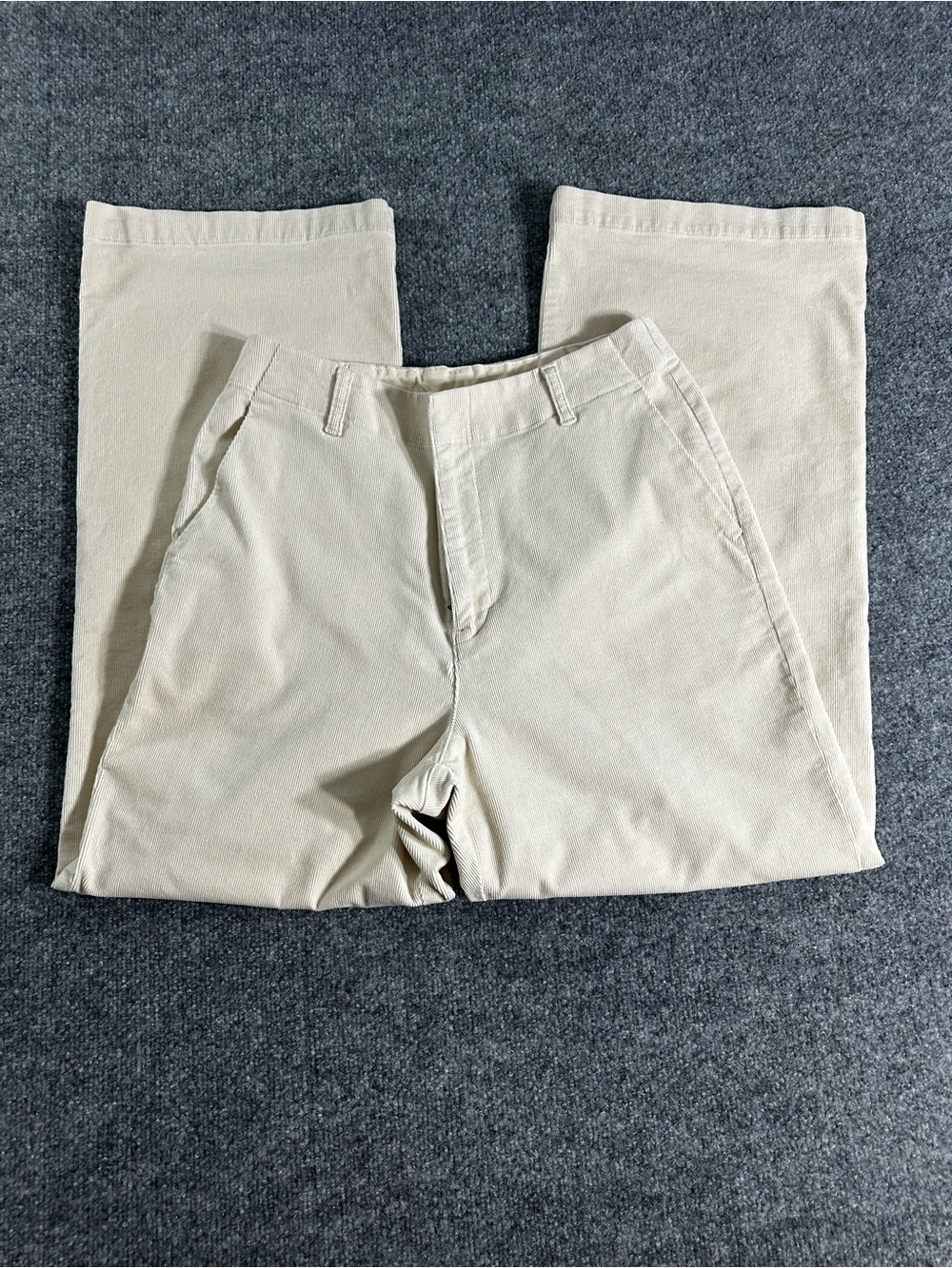 Uniqlo Cream Wide-Leg Women's Corderoy Pants